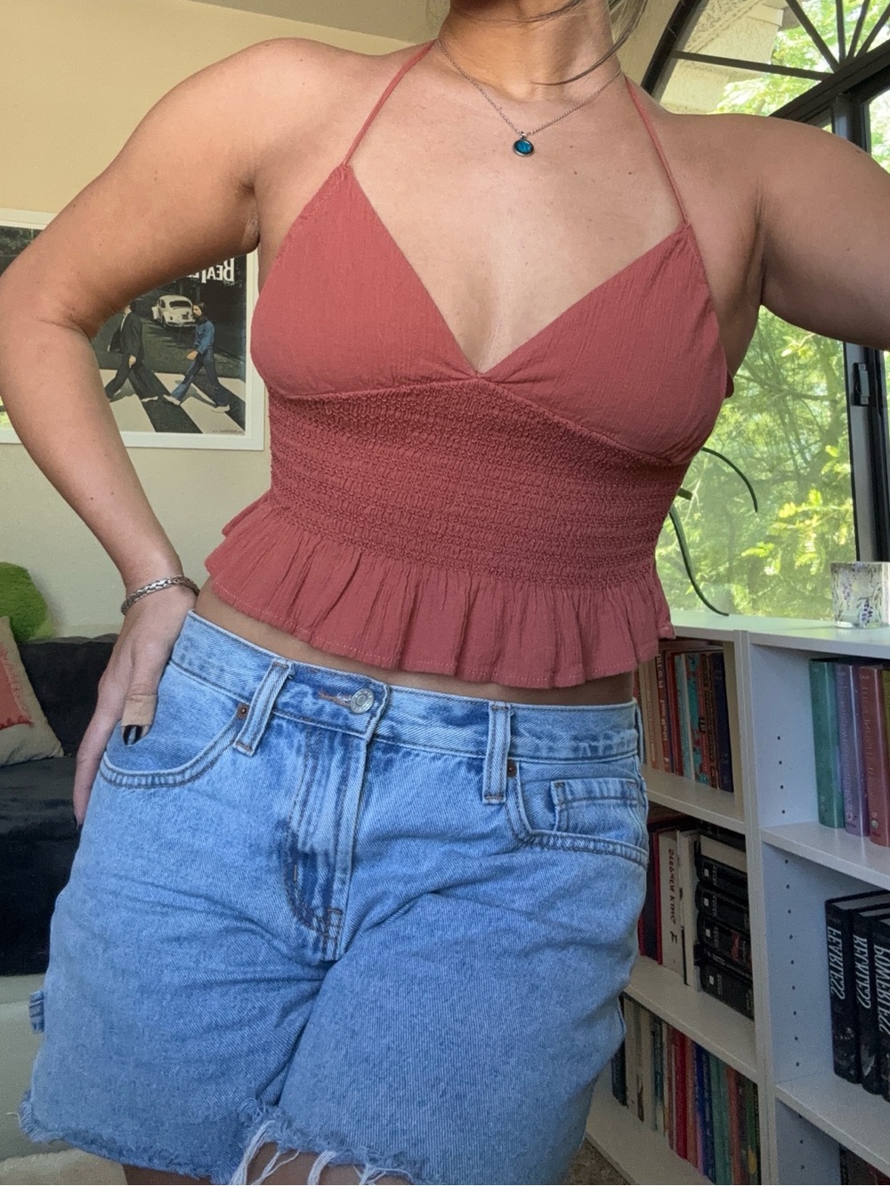 Pac Sun Halter Tie Up Boho Tank Top